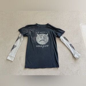 Kids Graphic Long Sleeve Shirt - Black and White